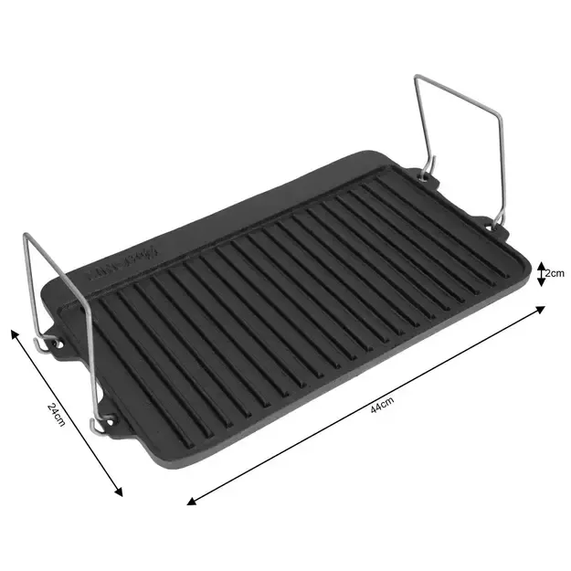 Kinghoff ketaus grilio plokštė dvipusė 44 × 24 × 2 cm KH-1262 2