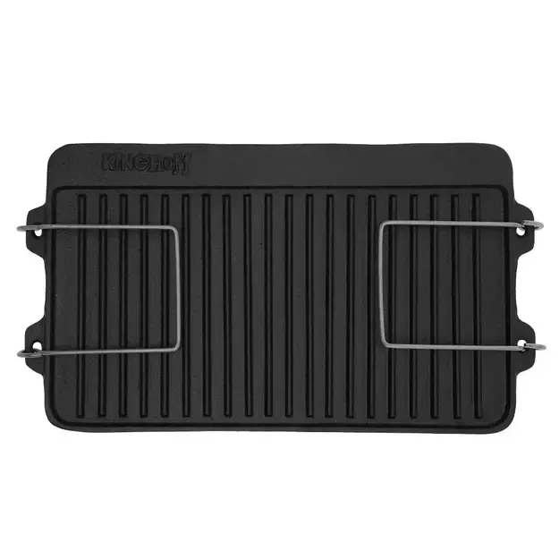 Kinghoff ketaus grilio plokštė dvipusė 44 × 24 × 2 cm KH-1262 4