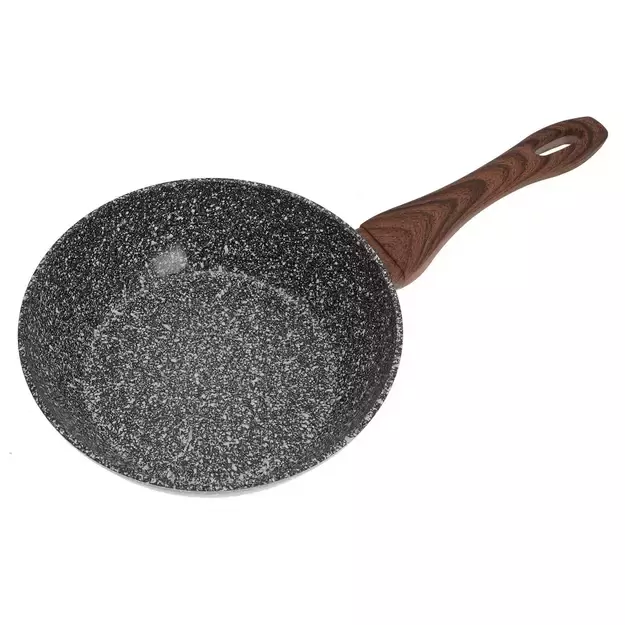 Aliuminis wok su marmurine–keramine danga ir dangčiu, Ø24 cm, pilkas KH-1583 2