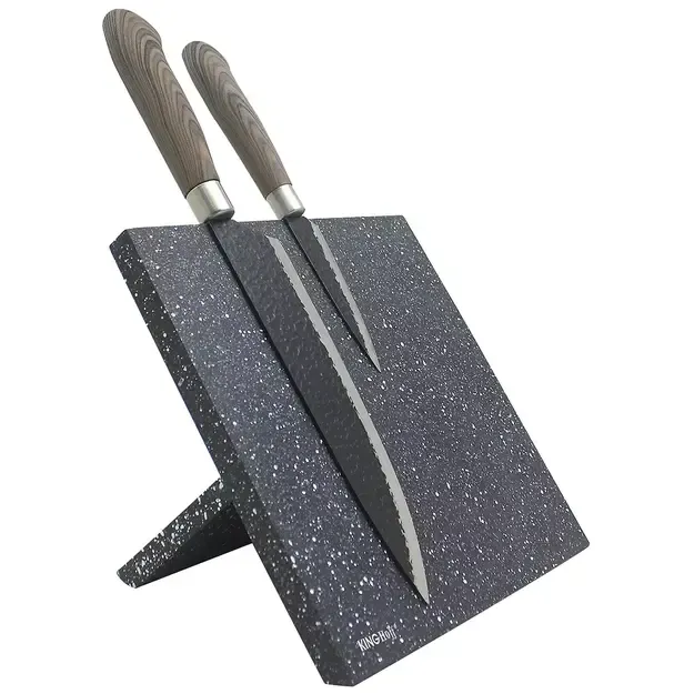 Kinghoff magnetinis peilių laikiklis juodas marmuro efekto KH-1560
