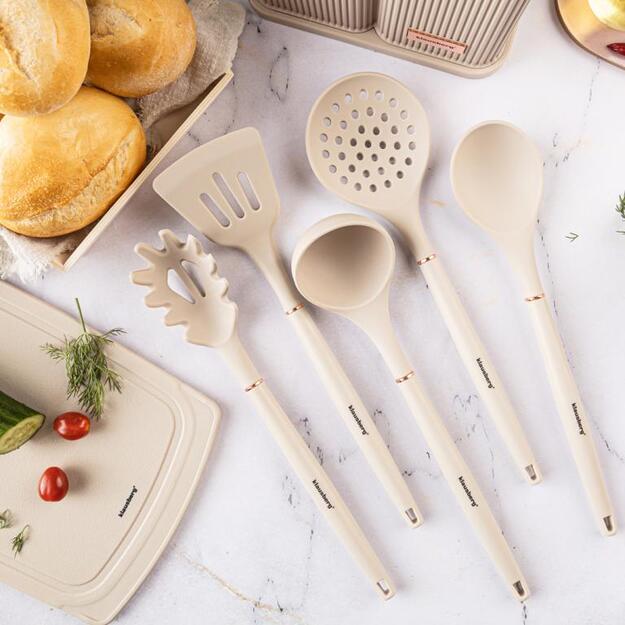 Klausberg virtuvinių peilių, įrankių ir pjaustymo lentos rinkinys, 12 dalių, smėlio spalvos KB-7935 8