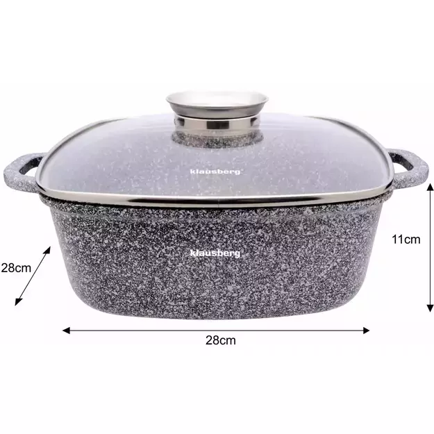 Klausberg marmuriniai puodai su dangčiais, 6 dalių rinkinys, pilki, Ø20/24/28 cm KB-7534 2