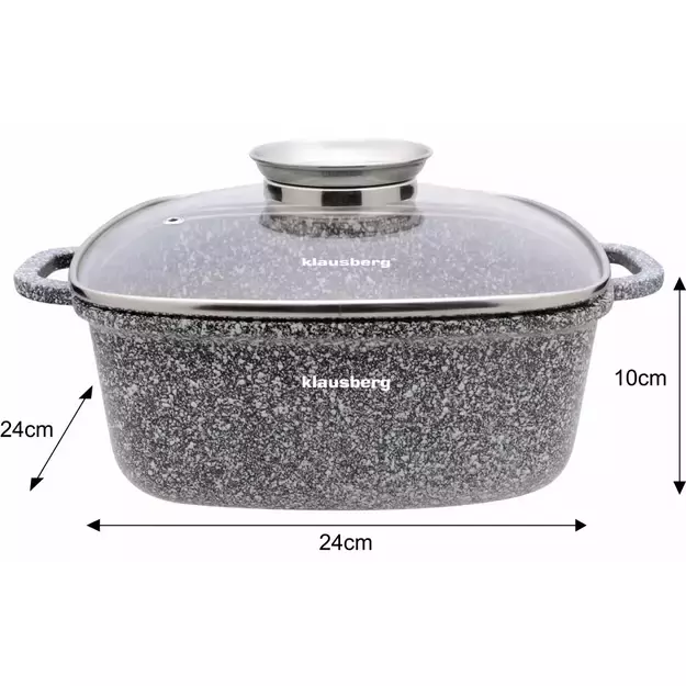 Klausberg marmuriniai puodai su dangčiais, 6 dalių rinkinys, pilki, Ø20/24/28 cm KB-7534 4