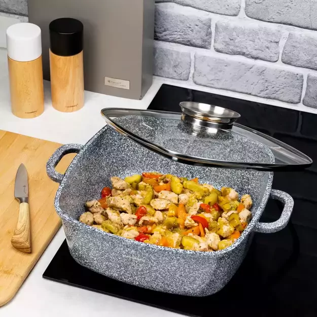 Klausberg aliumininis marmurinis puodas su dangčiu, 6,5 l, 28×28 cm KB-7532 1