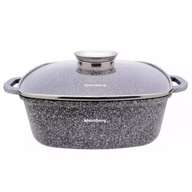 Klausberg aliumininis marmurinis puodas su dangčiu, 6,5 l, 28×28 cm KB-7532