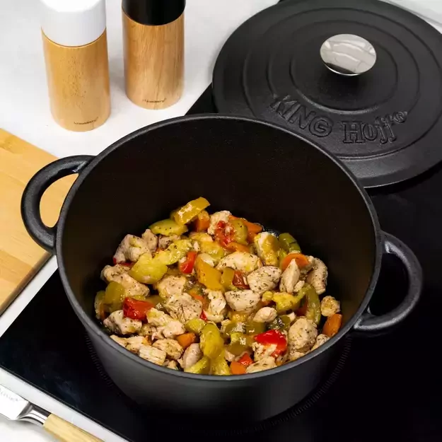 KINGHoff ketaus puodas su rankenomis, juodas, 4 l, Ø24 cm, KH-1476 1