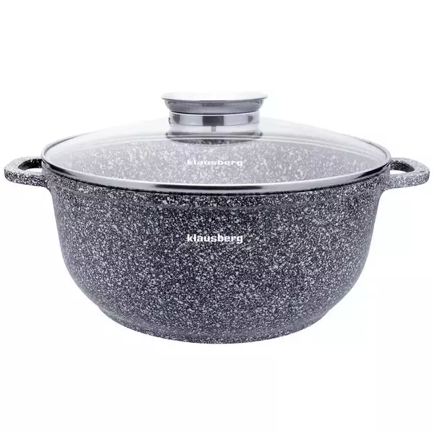 Klausberg aliuminis puodas su marmurine danga, pilkas, Ø28 cm, 6,5 l KB-7524