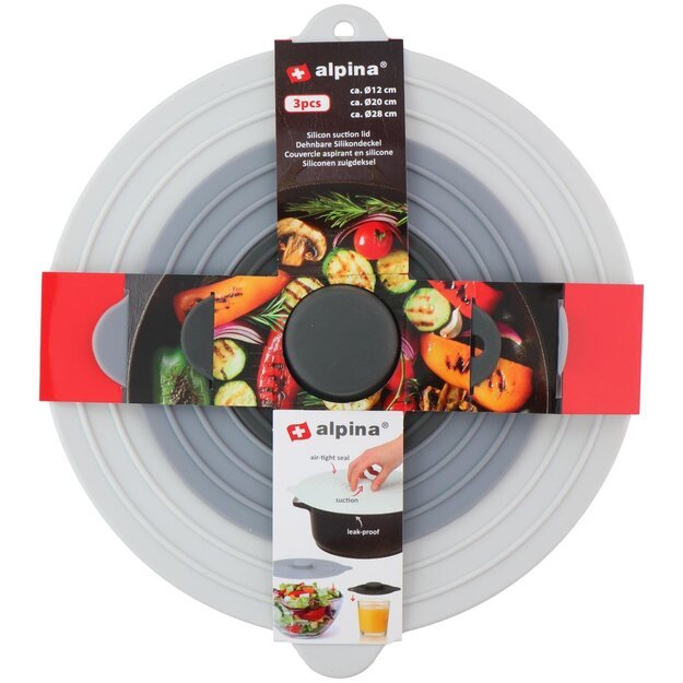 Alpina universalių silikoninių dangčių rinkinys Ø12/20/28 cm 871125217888 1