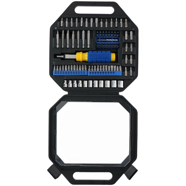 KINZO terkšlinis atsuktuvas su antgalių ir galvučių rinkiniu, 99 vnt., 871125217782 1