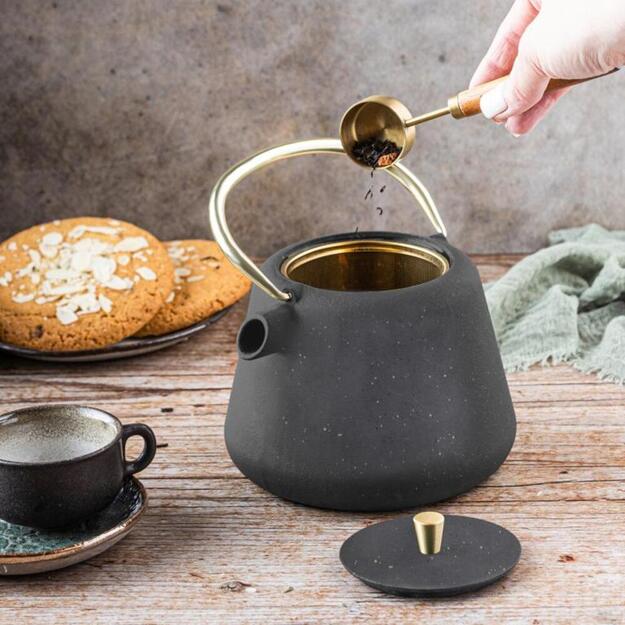 KINGHoff ketaus arbatinukas su sieteliu, 1 l, juodas KH-1932 2