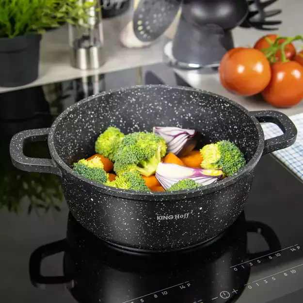 KINGHoff marmurinis puodas su dangčiu, 5,6 l, Ø26 cm KH-1596 1