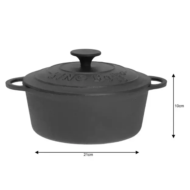 KINGHoff ketaus puodas su rankenomis, juodas, 2,4 l, Ø21 cm, KH-2253 2