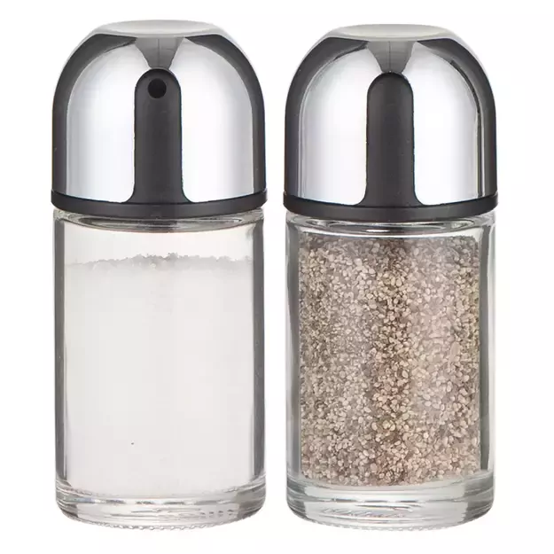 Kinghoff druskos ir pipirų indelių rinkinys metalas / stiklas KH-1644