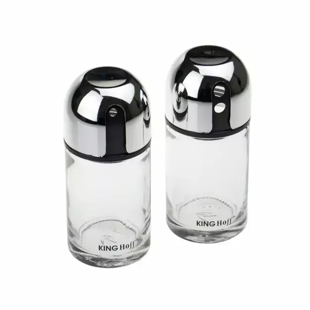 Kinghoff druskos ir pipirų indelių rinkinys metalas / stiklas KH-1644 3