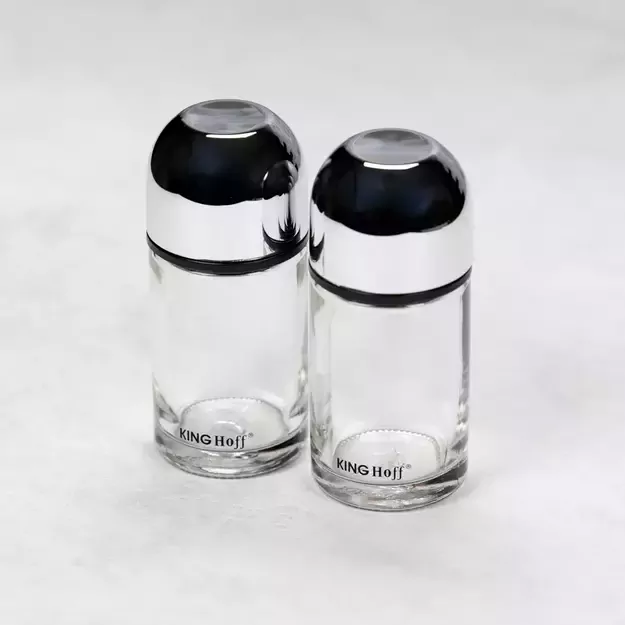 Kinghoff druskos ir pipirų indelių rinkinys metalas / stiklas KH-1644 5