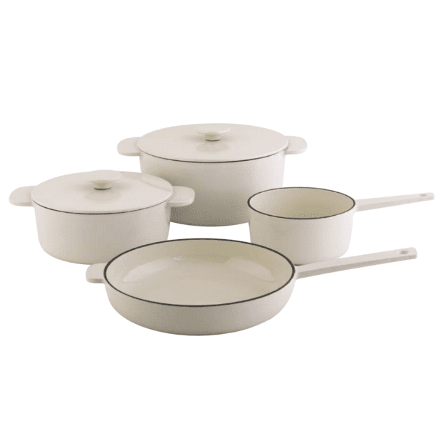 CS Kochsysteme ketaus puodų ir keptuvės rinkinys 6 dalių kreminis Anden